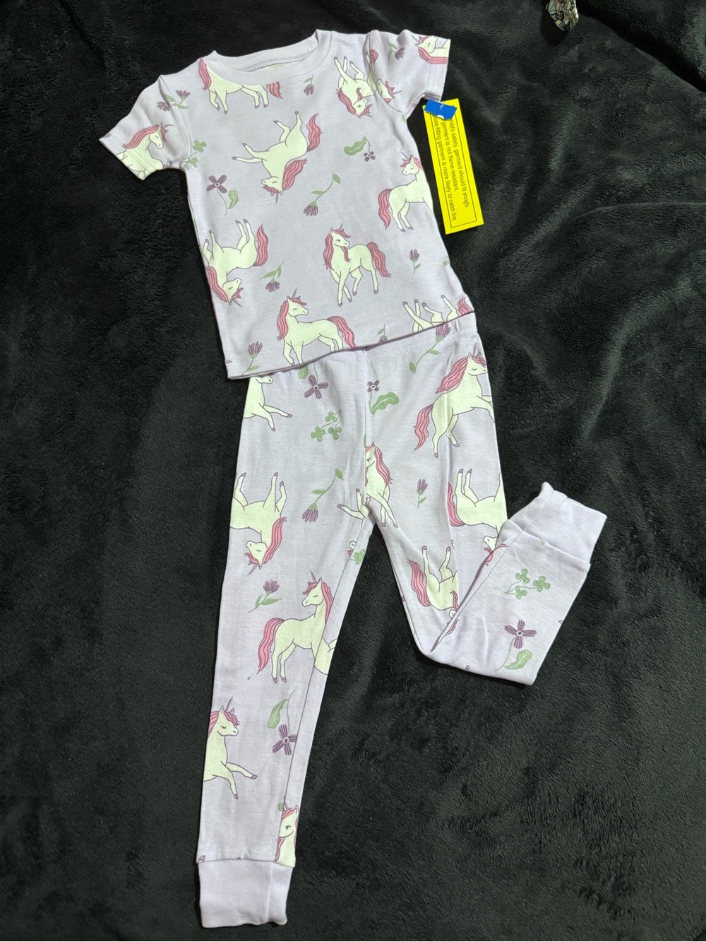 Carter's Lavender Unicorn Print Pajama Set with Pink Accents